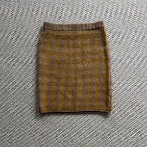 Camel and Mustard check skirt